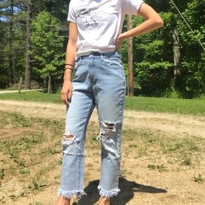 Kendall and Kylie distressed jeans